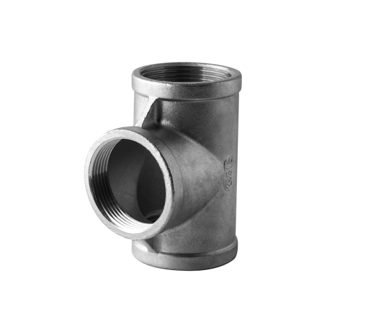 Female-female-female T in stainless steel ISO 4144