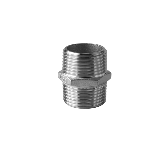 Hexagonal nipple in stainless steel ISO 4144