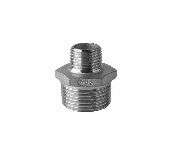 Reduced hexagonal nipple in stainless steel ISO 4144