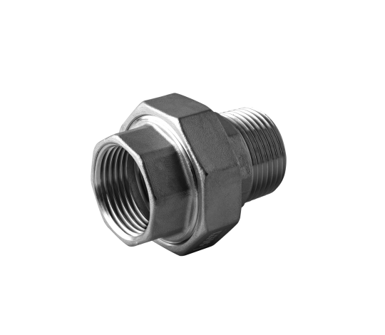 Male-female spigot with conical seal in stainless steel ISO 4144
