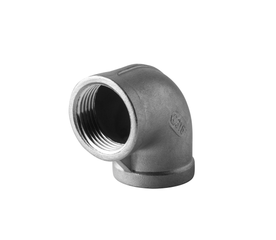 Gomito femmina femmina 90&deg; in acciaio inox 150 LBS