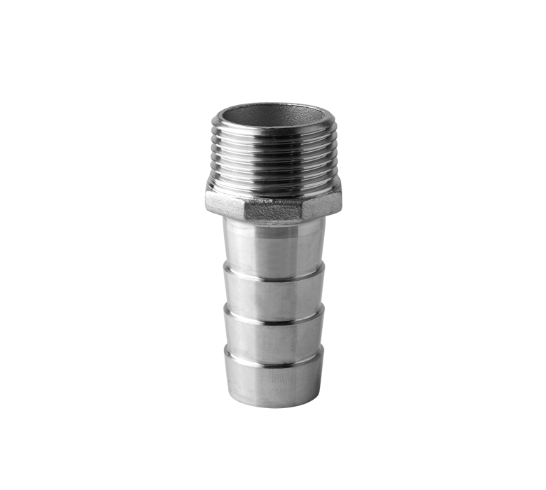 Male hose adaptor in stainless steel ISO 4144