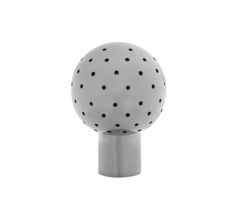 Stainless steel all-bored washing ball for the wine and food industry